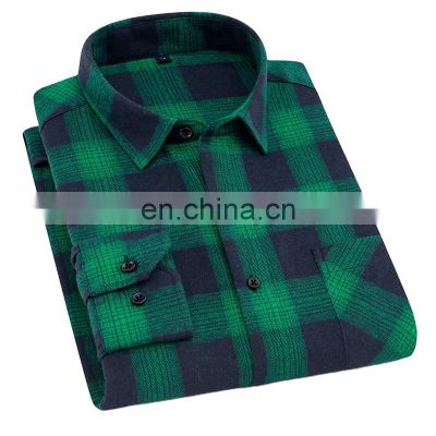 Spring and autumn men's plaid shirt youth brushed long-sleeved shirt men's students Slim autumn men's shirt tops
