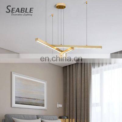 New Listed Gorgeous Decoration PC Iron Aluminum Gold Indoor Living Room Modern LED Chandelier Light