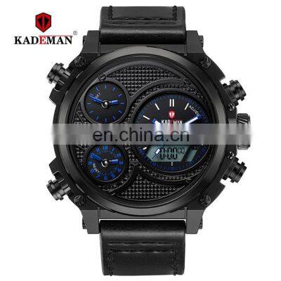 KADEMAN K156 own brand mens double display watches chronograph luminous calendar fashion led digital mens waterproof watches