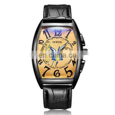Sewor 577 Best Selling Self Winding Automatic Mechanical Tourbillon Luxury Brand Watch Fashion Hour Clock Watch Men