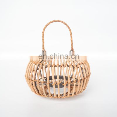 New Arrival Candle Holder Rattan Natural Lantern Wicker Candlestick Holder High Quality European Style Vietnam Supplier
