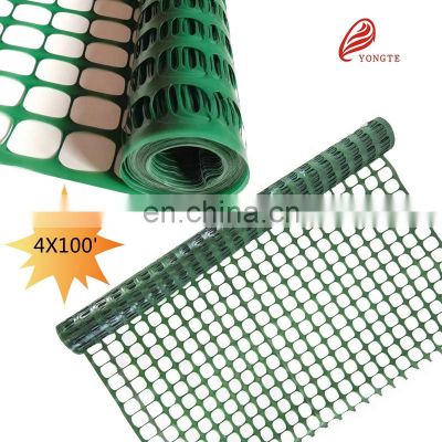 4X100' green plastic garden fence mesh roll for animal barrier fence