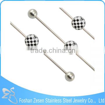 316L Surgical Steel Picture Inset Industrial Barbell Piercings Body Jewelry