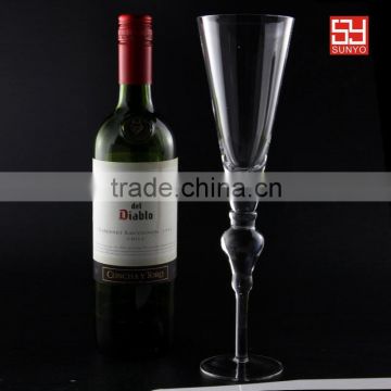 Wholesale Special design Bubble stem open wide mouth Coupe Champagne Glass