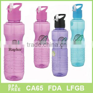 promotional cheap single wall clear and empty plastic water bottle with straw and loop lid