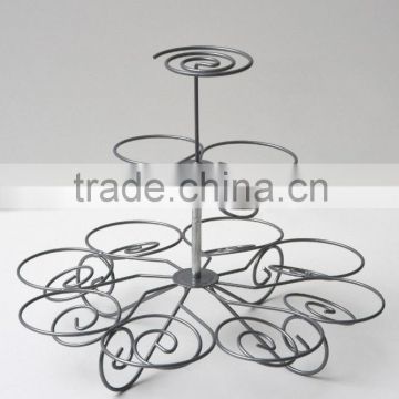 customized coated iron metal cup cake stand with 3 tier stand