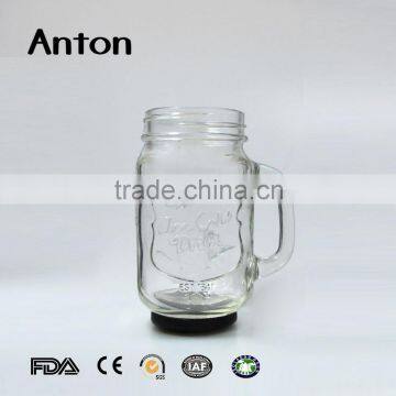 500ml Drinking Glass Mason Jar With Handle