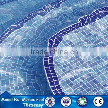 new design professional ceramic blue mixed swimming pool tile