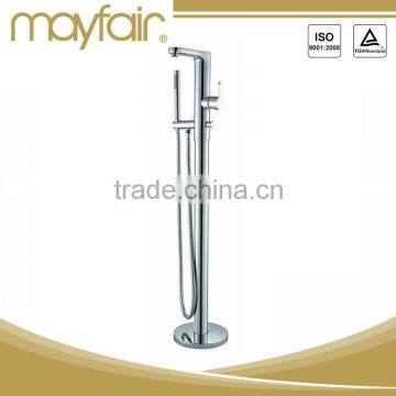 Chrome finish floorstanding bath shower tap