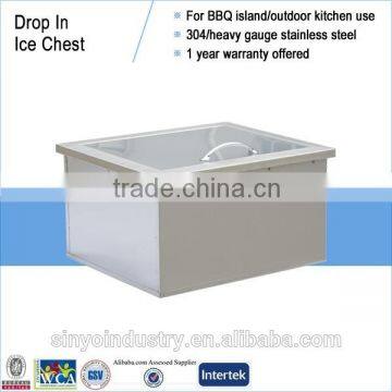 Stainless steel ice chest for BBQ