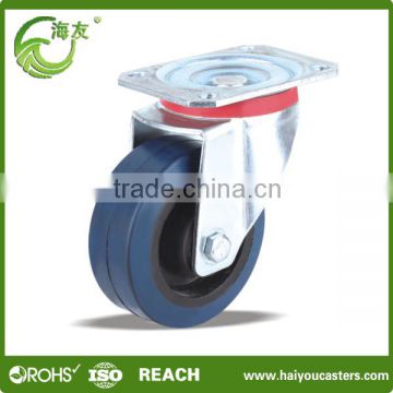 low rolling resistance china blue elastic rubber wheel , industrial caster elastic rubber wheel , Caster wheel