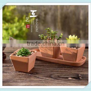small terracotta flower pot with square shape terracotta bonsai pot
