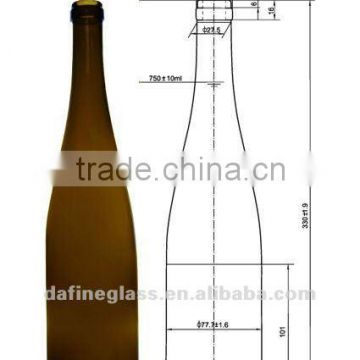 750ml High Quality and Distinctive amber color Alcohol Bottle Spirit Bottle/Wine Bottle