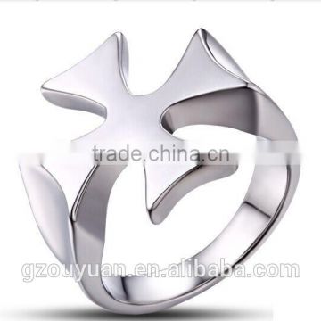 2015 silver stainless steel ring,fashion cross ring