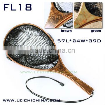 High quality cheap price burl wood fishing trout landing net