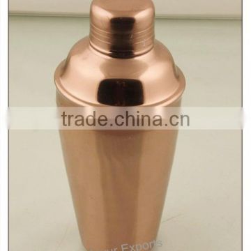Stainless Steel Cocktail Shaker with Copper Finish