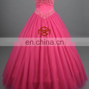 HMY-S038 Real Images Customized A-Line Floor Length Sweetheart Neck Handmade Beading Prom Dress 2017