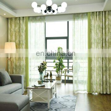 Pastoral style printing lining look curtains ready made