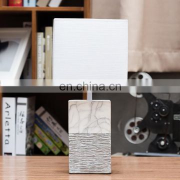Creative design cuboid pillar vintage embossed  luxury table light custom white desk lamp for home decor