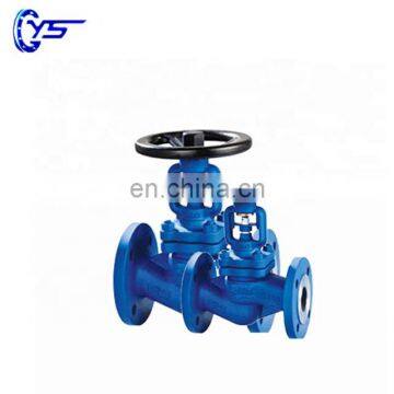 DIN standard bellow sealed globe valve with lubricating nozzle