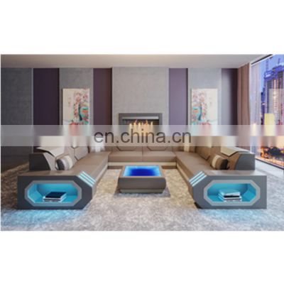 American Multi-functional Sofas Sectional with LED light living room sofa