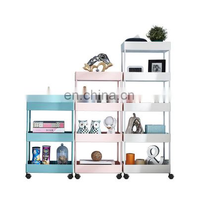 Four Layers High Quality ABS Storage Holders & Racks with Wheels Storage Rack Household Kitchen Storage Trolley