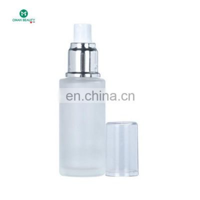 30ml 50ml 60ml 80ml 100ml 120ml Cylinder Shape Glass Frosted glass Lotion Pump Bottle