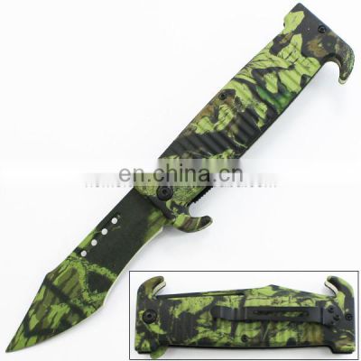 9 Inch aluminum handle with stainless steel hunting survival pocket knife