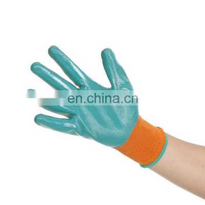 Cotton Polyester Latex Coated Safety Gloves Knitted Crinkled Hand Work Gloves