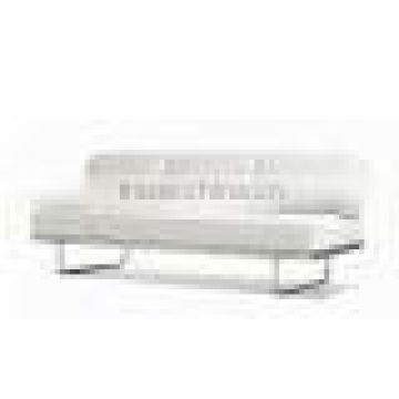 Replica French Style relaxing Chrome finish frame PU leather Le corbusier LC5 three seater sofa