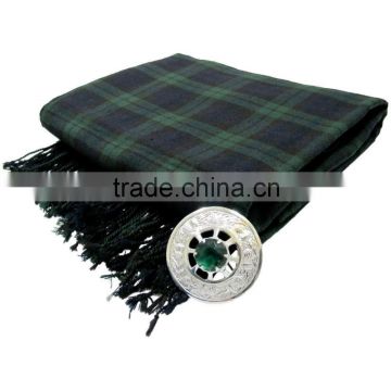 Black Watch Piper Shawl Made Of Fine Quality Tartan Material