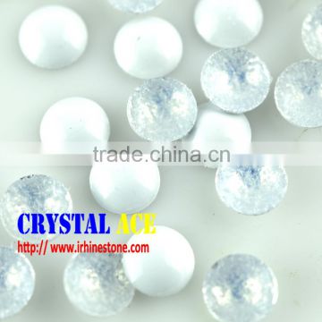 7mm Pearl white color hot-fix half-round pearl aluminum glue on dome for iphone decoration