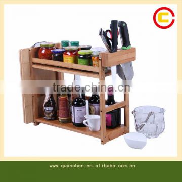 Hot-selling home-essential bamboo kitchen storage rack