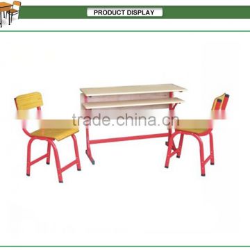 Metal school furniture Steel frame study desk and chair set
