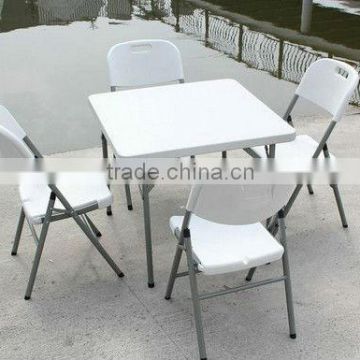 One Square Folding Table with Four Folding Chairs Set