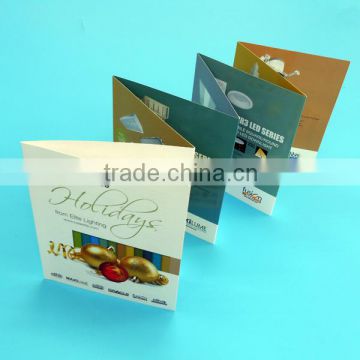Led lights pamphlets with gold stamping, small brochures, good quality