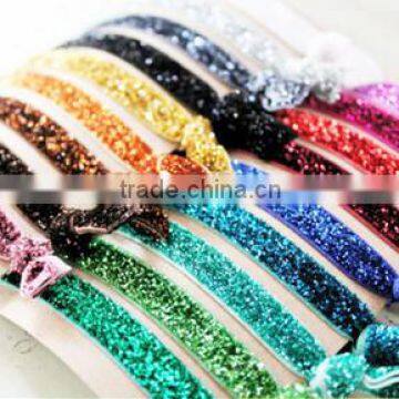 Sparkly Glitter Metallic Velvet Ribbon for Elastic Hair Band