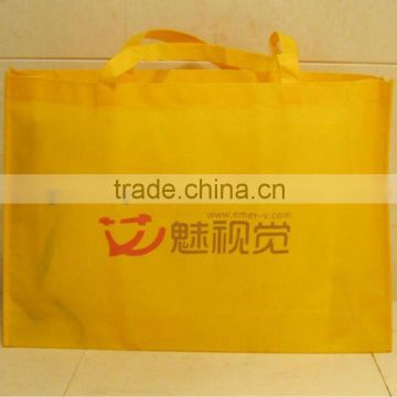 Custom shopping bag non woven yellow color