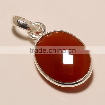 P0077-925 STERLING SILVER RED ONYX PENDANT 2.48