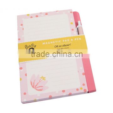 Custom printing magnet pad & pen for wholesale seller