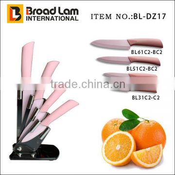 Pink Color Coated Handle & Blade Ceramic Kitchen Knife set