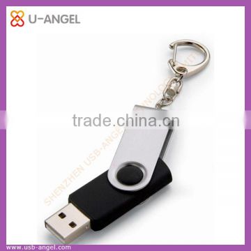 Black plastic usb flash drive 16gb metal usb pen drive with key chain 2.0 interface usb stick