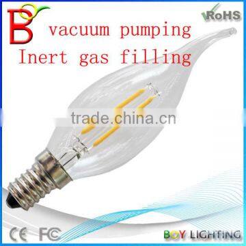 long lifetime C35 230V E14/E27/B22 2W 4W Dimmable led filament bulb