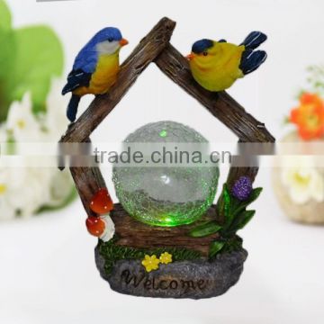 Solar product bird glass ball garden decoration