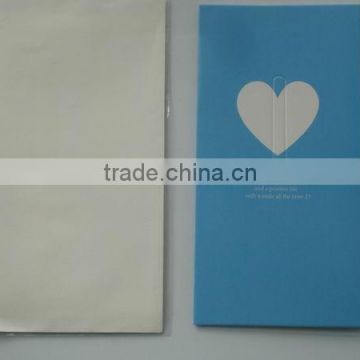 custom heart shaped greeting card with die cut