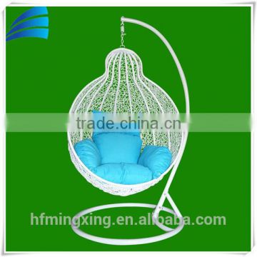 Outdoor patio rattan wicker gourd shaped hanging swing chair