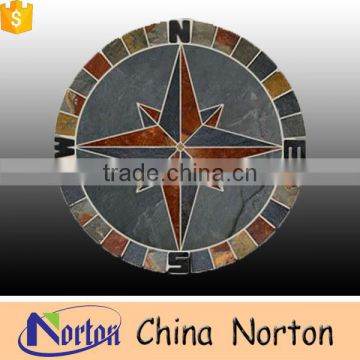 Stone compass Kitchen backsplash medallion flooring for sale NTMS-MM020Y