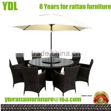 Youdeli Portofino 8pc Round Dining Set - Outdoor Rattan Wicker