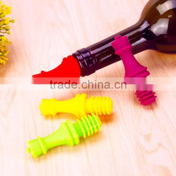 2016 New Products Four Colors Hot Sale Silicone Wine Stopper Chess Shape