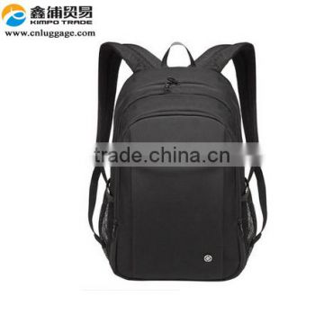 black nylon travel backpack laptop bag
